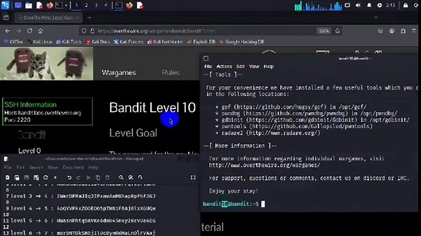 BANDIT LEVEL 10-11 PART 1/4 CYBERSECURITY #somalitiktok #somali #puntlander🇸🇱 #somalilandtiktok💚🤍❤ #garowe #muqdishotiktok #kalilinux #linux #cybersecurity #ethicalhacking #G4_CHRYSOS #networking #database #mysql #hacking #IT #web #webdevelopment #websites #webdeveloper #packettracer #muqdisho #bandit #hash #johntheripper #cracking #password #hackingnews #cyberevents #network #networkengineer #embeddedsystems #arduino #arduinoproject