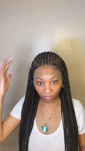 “Transform your look in minutes with this flawless full lace braided wig install! 🙌🏽 No glue, no mess, just a seamless blend for natural-looking braids! 💁🏽‍♀️ Perfect protective style that’s super easy to maintain. Watch the full tutorial to see how it’s done! 🔥 #BraidedWig #WigInstall