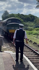17K views · 338 reactions | Not sure if this is the hand over of a line ‘token’? #D123 #class45 #peak #leicestershireandderbyshireyeomanry at #greatcentralrailway #uktrainspotting #trains #diesellocomotive #britishrailways #railway #railways #locomotive | Adrian Watson | Facebook