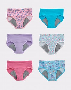 Hanes Toddler Girls' Potty Trainer Brief Underwear, 6-Pack Assorted 4/5