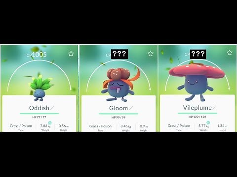 Epic!! Oddish(1005!!) to Gloom to +2200cp! Vileplume Evolution (level 32)