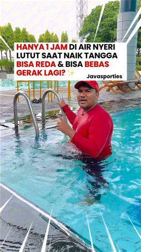 Cara mengatasi lutut sakit saat naik tangga Share ke teman & keluarga anda…… Perkenalkan Fase 1 Pain Relief Java Sporties. Sakit lutut bikin hidup menderita? Fase 1 Pain Relief 10x bantu turunin nyeri & bikin gerak lebih nyaman. Komen “FASE 1” / Klik link di bio untuk daftar. #terapiair #sakitlutut #nyerilutut | Java Sporties Aquatic Therapy