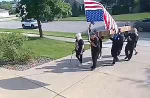 Video shows a group of protesters delivering a coffin to GOP Rep. Bryan Steil's home last week Steil, who oversees the House Administration Committee and is reviewing security for House members, has reported the incident to U.S. Capitol Police | Matt Smith