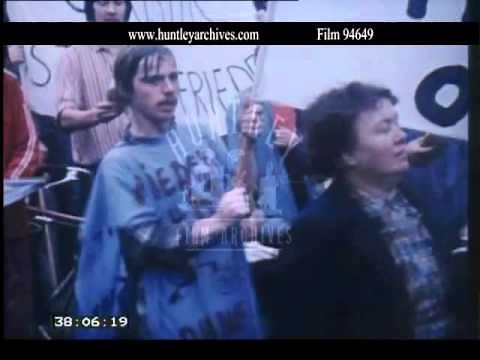 Anti-Nuclear Weapons March in the 1980's. Archive film 94649