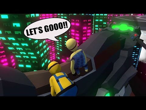MINIONS DRIVING SPACE MOTORCYCLE in HUMAN FALL FLAT