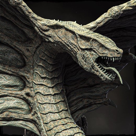 Ancient Serpentine Dragon Miniature | Huge Gargantuan Dnd Pathfinder Boss Monster Resin Statue - Etsy