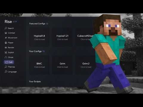 Rise 6.8.2 - BEAUTIFUL & POWERFUL client for V1meMC | Snap Scaffold, KillAura, ... || Grim Cheating