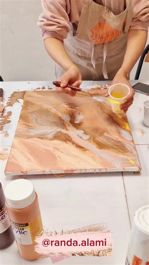comment réaliser une grande toile en peinture fluide #acrylicpainting #pouring #tanger