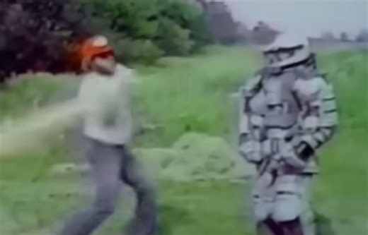 Canadian inventor Troy Hurtubise testing his amrmoured grizzly bear protection suit