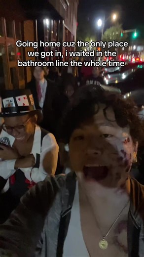 Halloween Night Out: Funny Bathroom Line Story
