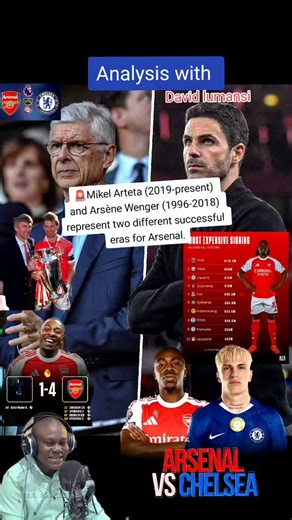 🚨Mikel Arteta (2019-present) and Arsène Wenger (1996-2018) represent two different successful eras for Arsenal.#premierleague #foryoupage #fyp.