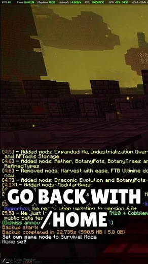 Minecraft Set Home & Teleport Trick ATM10 Tips #minecraft #shorts