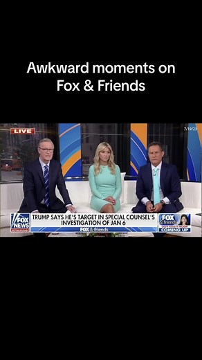 This is for the fans.🤣 I did a zoom close up from the incredibly awkward moment on Fox & Friends where Steve Doocy explained the charges Trump might face in his next indictment. His co-stars appeared mortified. #foxnewsisfakenews #foxnews #stevedoocy #propaganda #awkward #foxandfriends