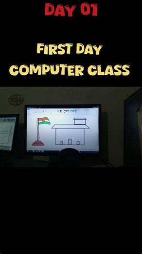 First Day Computer Class 😲 | My First Drawing | Student Vlog #minivlog #vlog