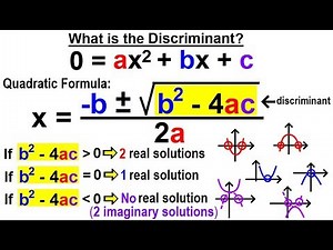 Algebra - Ch. 27: The Discriminant (1 of 11) What is the Discriminant?