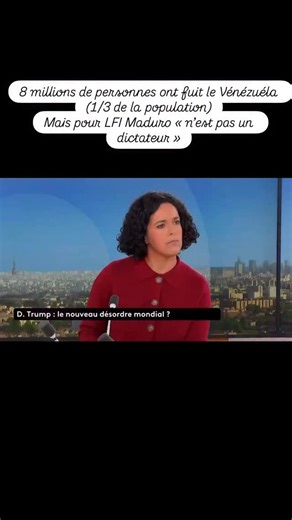🔴 SOS : Manon Aubry refuse de qualifier Maduro de dictateur. Le logiciel international de LFI est limpide : toujours l’avocat des tyrans, jamais celui des démocraties. ❌ Le Hamas ? Pas des terroristes, des « résistants » ❌ L’Ukraine ? « C’est la faute de l’OTAN » ❌ La Chine? Cuba ? « Ce n’est pas une dictature » L’extrême gauche reste fidèle à sa terrible tradition. Elle a été l’idiot utile des pires régimes du XXe siècle 🩸 Lénine, Staline, Mao, Pol Pot, Castro... Les noms changent, la fascina
