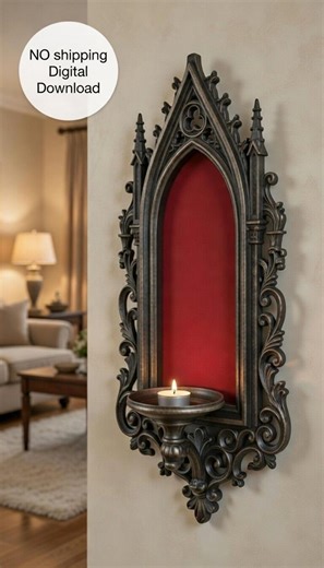 Gothic Candle Holder – Gothic Home Decor - 3D Print Files- Candle Holder STL - Etsy