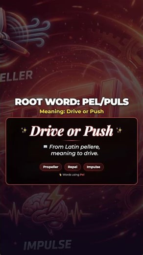 Learn English: PEL means Drive 💨 | Propeller, Repel, Impulse Explained #Shorts