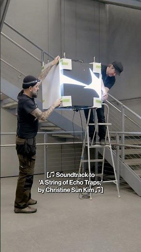 Behind the Scenes | Christine Sun Kim: All Day All Night | Installation of 'A String of Echo Traps'