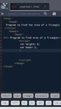 #javascript Example -5 Find Area of a Triangle