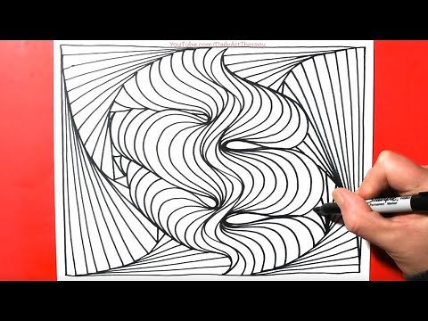 Wavy Swirl Line Drawing | Cool 3D Pattern / Satisfying Spiral Art