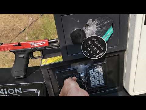 How to open Safes with 40. caliber Milwaukee tool...... Glock MilGlockee shooting at Safes
