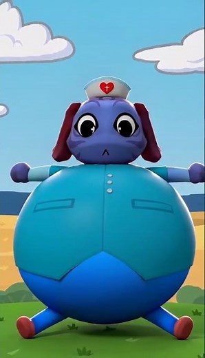 Nurse eats BLUEBERRY PIE and blows up into a giant blueberry! - Animal Hospital Inflation