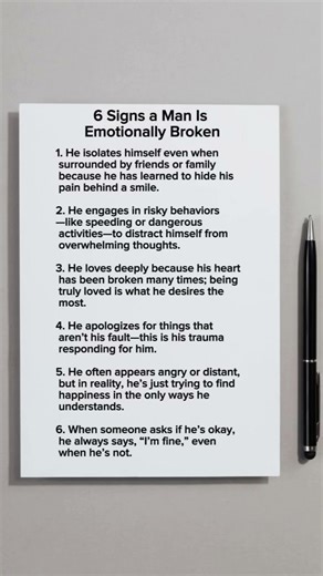 6 Signs a Man Is Broken Inside | Deep Emotional Truths Men Never Say