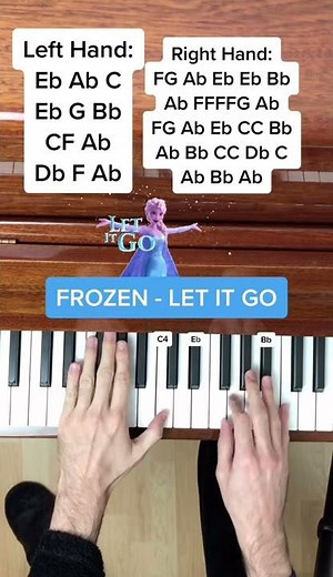 Frozen - Let It Go (EASY Piano Tutorial with Letter Notes) #Shorts