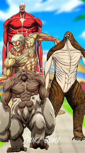 Armored Titan & Colossal Titan & Beast Titan VS ALL TITANS & Colossal Titan