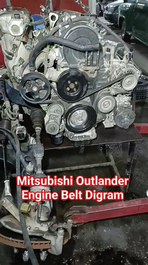 Mitsubishi Outlander Engine Belt Digram #automobile #engine #Engin ebelt Digram