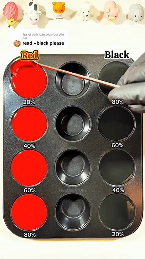 Mix 2 colors 🔴 ⚫️ and it's surprising how 2 contrasting colors blend togethe #ASMR #coloring #satisfying #color #mixing | HueMiniature