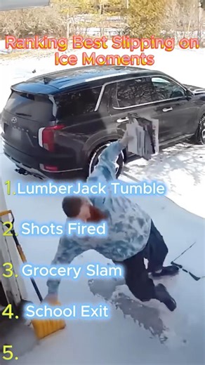 Top 5 Slipping On Ice Moments! #fails #falling #slippery #ice