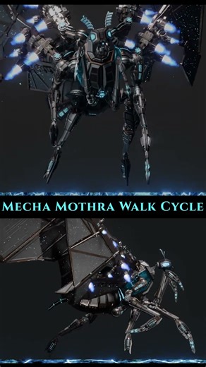 Monsterverse Mecha Mothra - Walk Cycle | #godzilla #animation #mecha #mothra