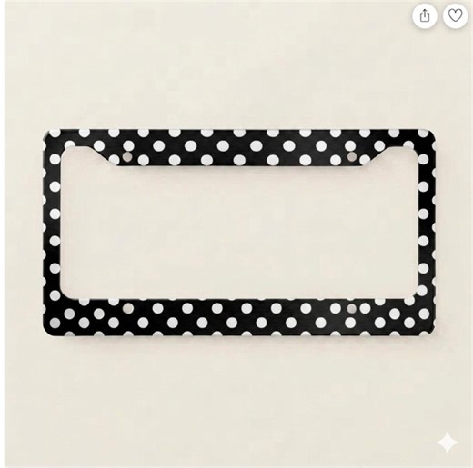 Black and White Polka Dot License Plate Frame, Cute Spotted Car Decor, Retro Classic Pattern License Plate Holder - Etsy