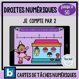 BOOM Cards: Les droites numériques de 1 à 50 (par 2)