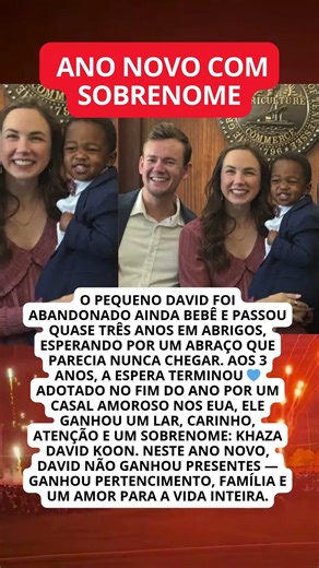 Menino ABANDONADO ainda bebê começa o ANO NOVO com uma FAMÍLIA