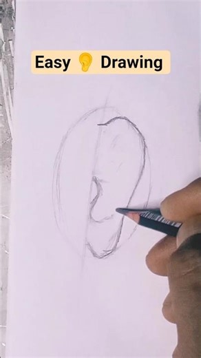 How to draw realistic Ear 👂 easily #art #howtodraw