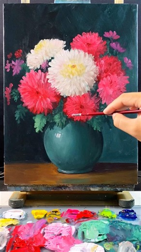 🎨 You Won’t Believe This Is Hand Painted! #huyhoihoaart #painting #acrylicpainting #flowerart