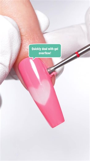 Quickly deal with gel overflow! Fix gel overflow with a single bit to restore your elegant V-Day manicure! 💝Valentine's Day Sale! Check my shop now! #melodysusie #naildrill #drillbit #nailtools #valentinenails
