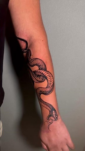 Snake Tattoo on Arm 🐍🔥 | Kamz Inkzone #shorts #viral #brownink #tattoos #shortsfeed #tattoodesigns