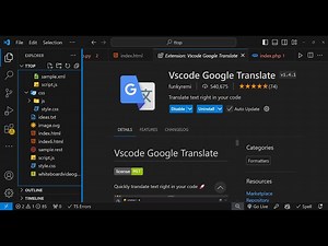 How to Use Google Translate in VS Code to Translate Text in Coding Using Extension For Totally FREE