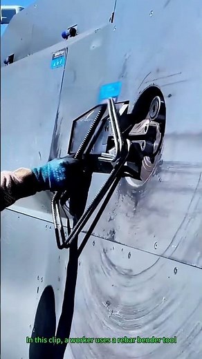 Rebar Bender Tool: Worker Shapes Reinforcing Steel for Construction
