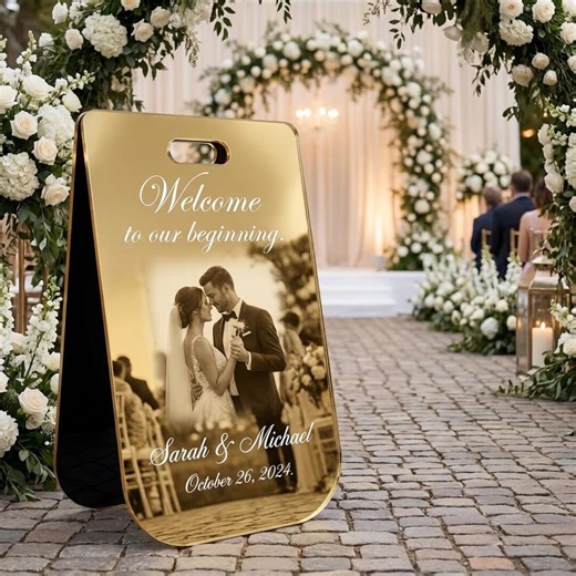 Wedding Welcome Sign Acrylic A Frame Aisle Decor Freestanding Entrance Signage Uv Print Double Sided Wedding Reception Sidewalk Decor Sign - Etsy