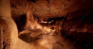 Interior view of the cave of Inner Space Cavern at Georgetown, Texas