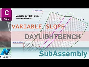 AUTODESK® Civil 3D® custom SubAssembly: Daylight Bench with variable slope