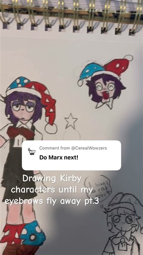 Drawing Kirby characters until my eyebrows fly away pt.3 #kirby #marx #sketch #art #artist #drawing