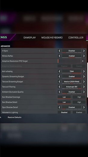 Best Graphics Settings to improve FPS on Apex Legends! #apexlegendsgame #apexlegends #bestgraphics