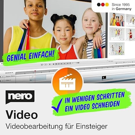 Nero Video für Einsteiger | Videos & Diashows erstellen | Effekte, Vorlagen & Text | Fotos & Clips kombinieren | Export, Brennen, Streamen & Abspielen| Unlimitierte Lizenz | 1 PC | Windows 11/10/8/7