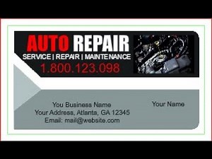 Mechanic Business Cards